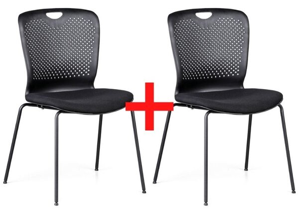 Krzesło konferencyjne plastikowe OPEN, czarne, 3+1 Gratis