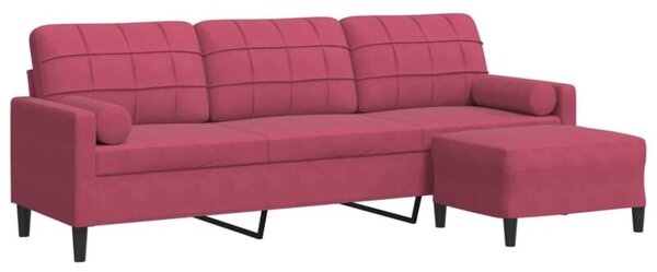 Sofa 3-osobowa z podnÃ³Å¼kiem winna czerwieÅ 210 cm, aksamit