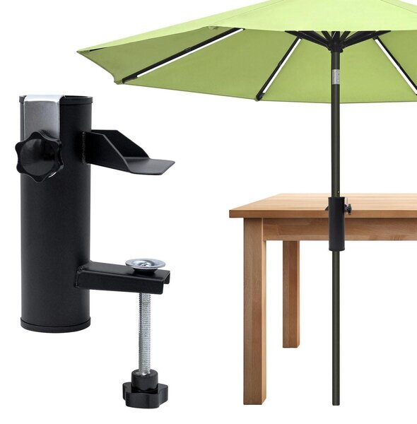 Stojak na parasol uchwyt na parasol - Montaż na balustradzie - 38 mm - Metal - Na balkon, taras lub stół