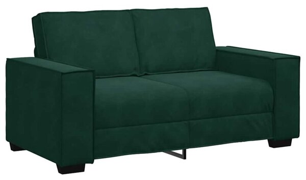 Sofa 2-osobowa, ciemnozielona, 160x78x84 cm, tapicerowana aksamitem