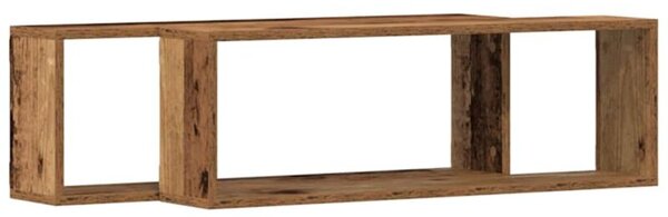 Półka naścienna z półką 2 szt. stare drewno 80 x 15 x 26 cm