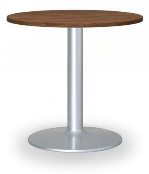 Stolik konferencyjny ZEUS II, średnica 60 cm, szara podstawa, orzech