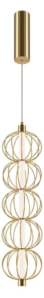 Złota pionowa lampa wisząca kule obręcze Maytoni MOD216PL-L10G3K Golden Cage LED 17W 3000K