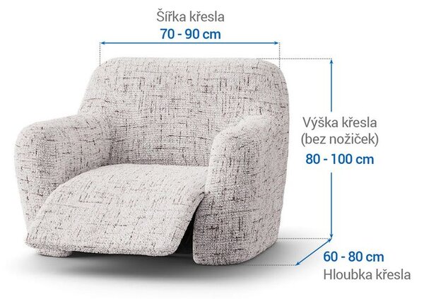 Bi-elastyczne pokrowce VITTORIA śmietankowe fotel relaks (sz. 70 - 90 cm)