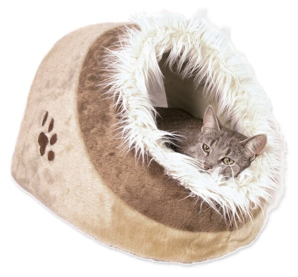 Beżowa pluszowa budka dla kotów 35x26 cm Trixie Minou – Plaček Pet Products
