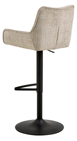 Beżowy hoker z regulowaną wysokością/z podłokietnikami (wysokość siedziska 85 cm) Eddie – Actona