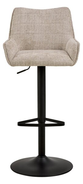 Beżowy hoker z regulowaną wysokością/z podłokietnikami (wysokość siedziska 85 cm) Eddie – Actona