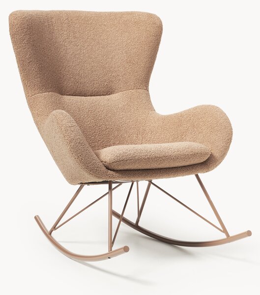 Fotel bujany Teddy z metalowymi nogami Wing