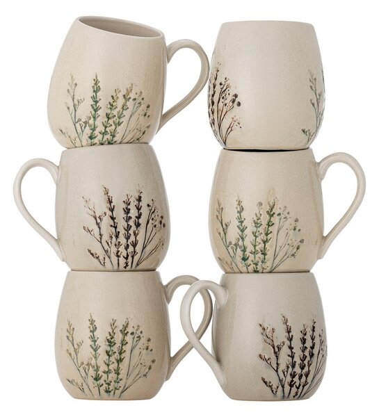Beżowe kamionkowe kubki zestaw 6 szt. 400 ml Bea – Bloomingville