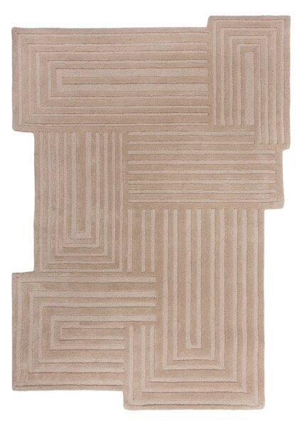 Beżowy wełniany dywan tkany ręcznie 160x230 cm Zen Rectangles – Flair Rugs