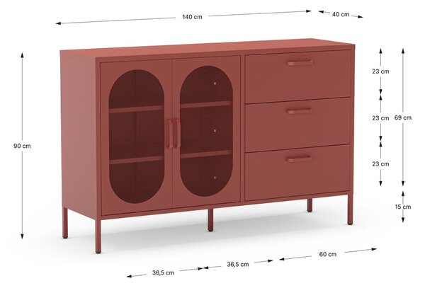 Ceglasta komoda 140x90 cm Diora – Marckeric