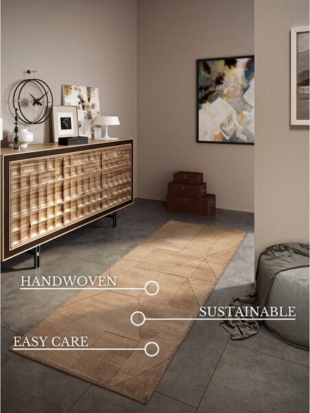 Beżowy wełniany chodnik tkany ręcznie 80x250 cm Ursule – Villeroy&Boch