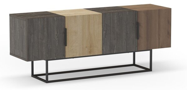 Brązowa szafka pod TV w dekorze dębu 140x55 cm Titan – Marckeric