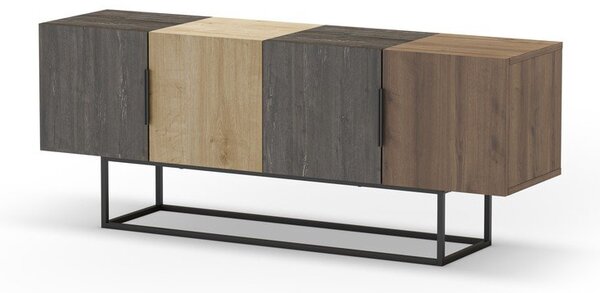 Brązowa szafka pod TV w dekorze dębu 140x55 cm Titan – Marckeric