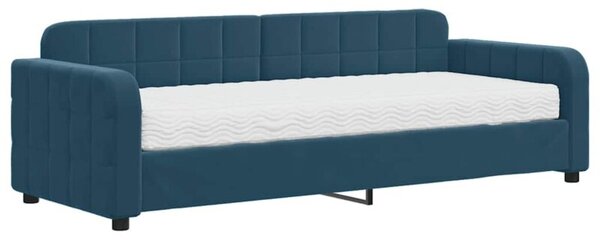 Sofa z materacem do spania, niebieska, 80x200 cm, aksamit
