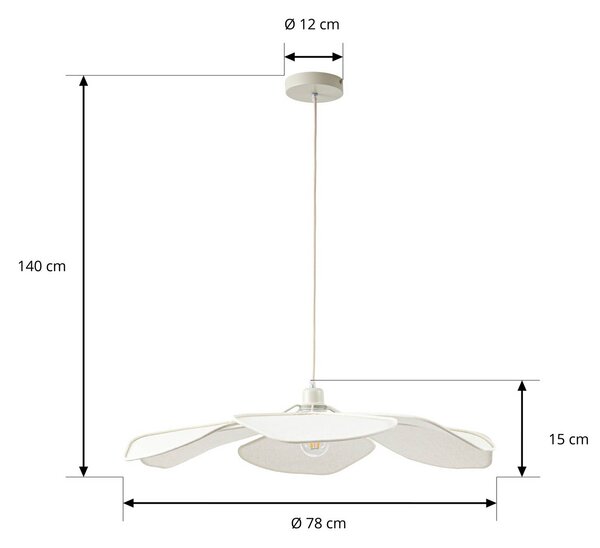 Lampa wisząca Marjorie Lindby, możliwość ściemniania, biały / opal, salon / jadalnia, tkanina / materiał / jedwab