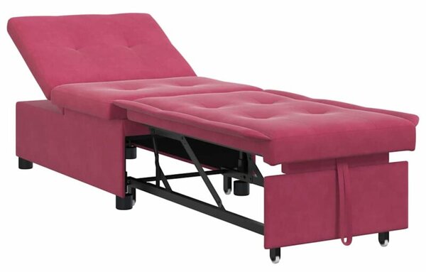 Nowoczesna sofa z funkcjÄ spania w kolorze czerwonego wina z aksamitnym wykoÅczeniem