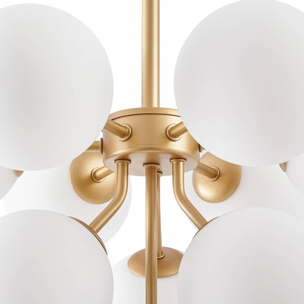 Lampa wisząca Peyton Lucande, możliwość ściemniania, mosiężny / złoty, salon / jadalnia, szkło, design