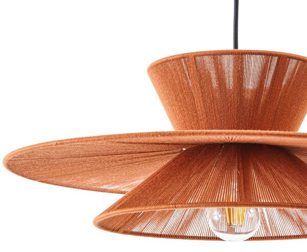 Lampa wisząca Novie Lucande, możliwość ściemniania, brązowy / rdzawy, salon / jadalnia, tkanina / materiał / jedwab, skandynawski