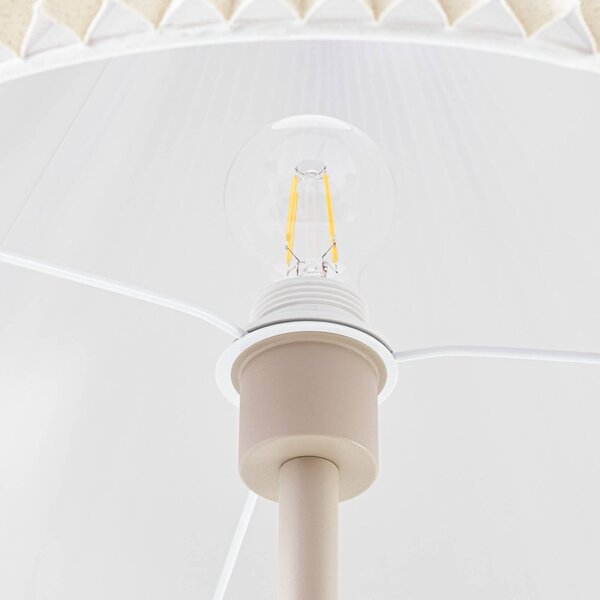 Lampa stojąca Percy NOLA, kremowy / amber, salon / jadalnia, tkanina / materiał / jedwab, nowoczesny