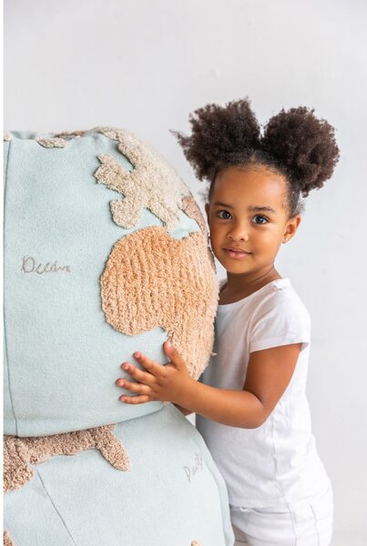 Niebieski/beżowy dziecięcy worek do siedzenia World Map – Lorena Canals