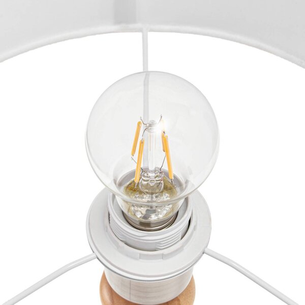 Lampa stołowa Karlie Lucande, jasne drewno, drewno