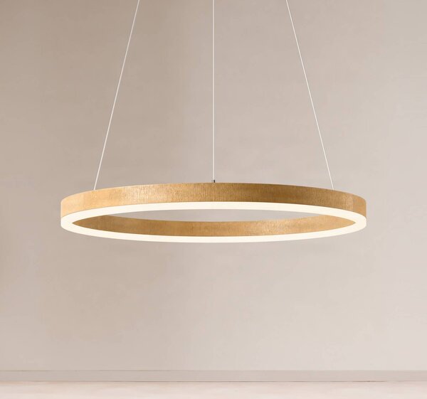 Lampa wisząca Thelma Lucande, możliwość ściemniania, jasne drewno, salon / jadalnia, tworzywo sztuczne, nowoczesny