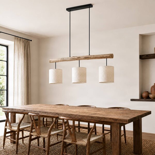Lampa wisząca Jorvan Lucande, możliwość ściemniania, biały / opal, salon / jadalnia, tkanina / materiał / jedwab, nowoczesny