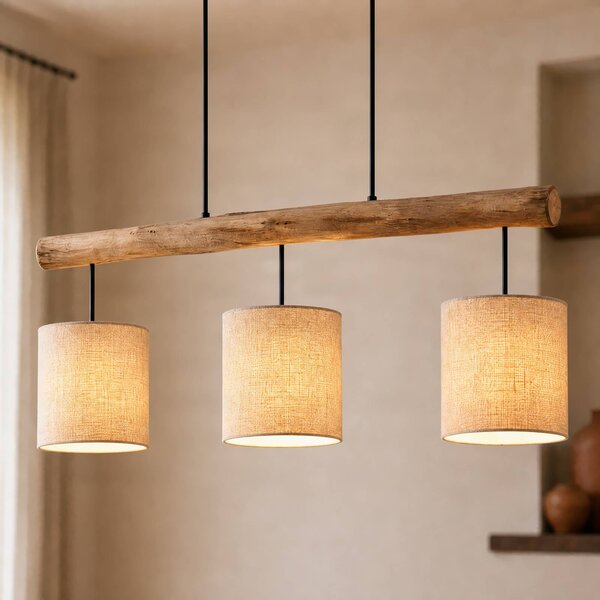Lampa wisząca Jorvan Lucande, możliwość ściemniania, biały / opal, salon / jadalnia, tkanina / materiał / jedwab, nowoczesny