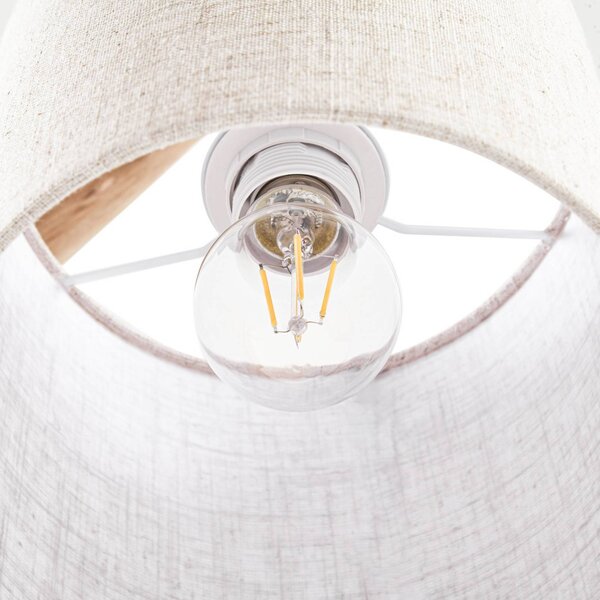 Lampa wisząca Jorvan Lucande, możliwość ściemniania, biały / opal, salon / jadalnia, tkanina / materiał / jedwab, nowoczesny