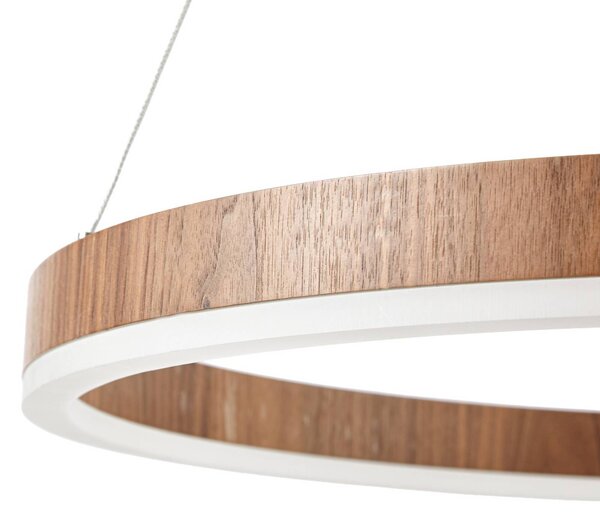 Lampa wisząca Thelma Lucande, możliwość ściemniania, ciemne drewno, salon / jadalnia, tworzywo sztuczne, nowoczesny