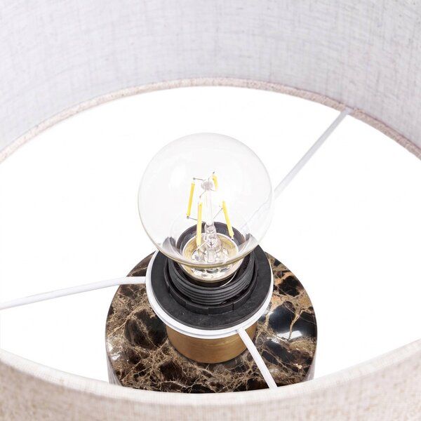 Lampa stołowa Marcella Lucande, kremowy / amber, salon / jadalnia, tkanina / materiał / jedwab, nowoczesny
