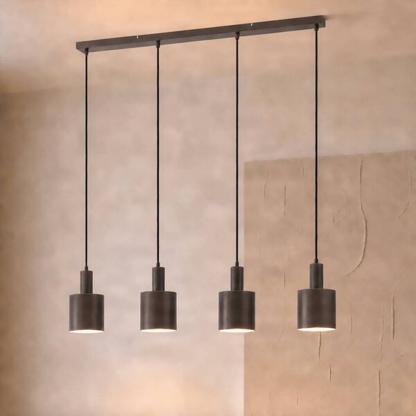 Lampa wisząca Ovelia Lindby, możliwość ściemniania, brązowy / rdzawy, salon / jadalnia, metal, nowoczesny