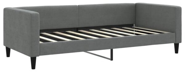 Sofa z funkcją spania, ciemnoszara, 90x190 cm, obita tkaniną