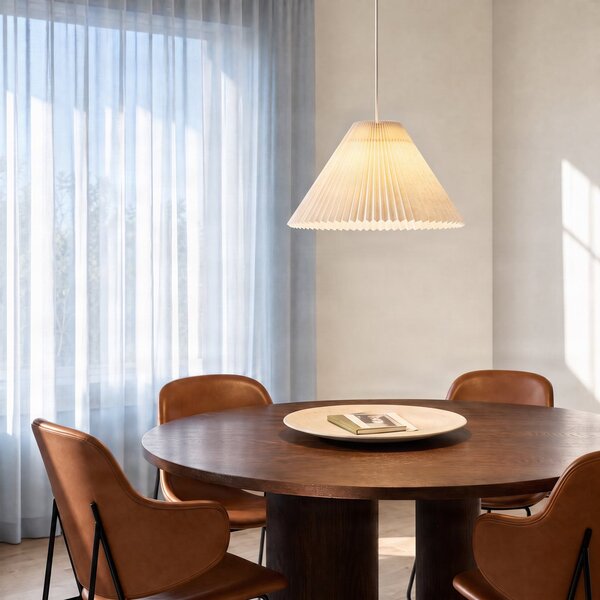 Lampa Wisząca NOLA, Percy, ściemnialny, beżowy, salon, tkanina | tekstylia, nowoczesny