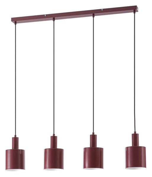 Lampa Wisząca Lindby, Ovelia, ściemnialny, czerwony, kuchnia, metal, nowoczesny