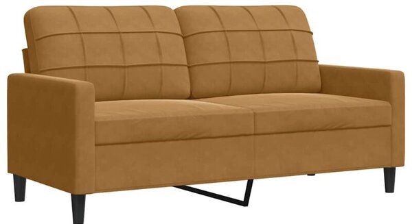 Sofa 2-osobowa, brÄ zowa, 140 cm, tapicerowana aksamitem