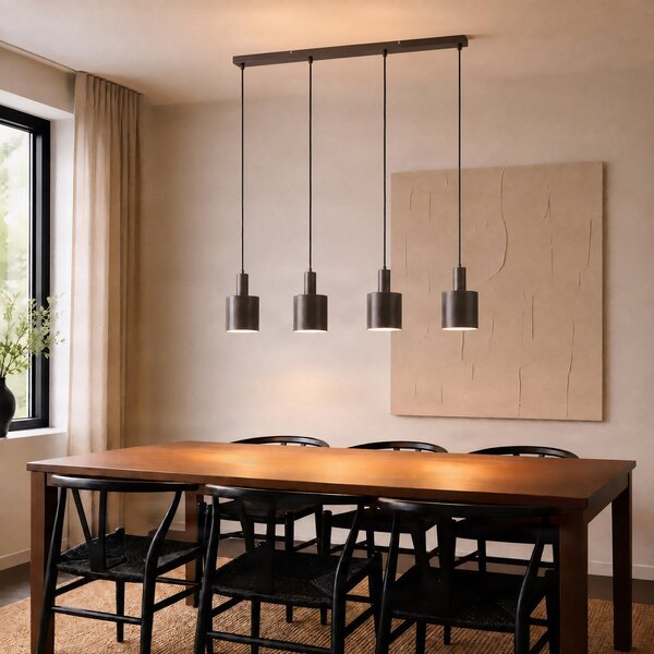 Lampa Wisząca Lindby, Ovelia, ściemnialny, brąz rdzawy, kuchnia, metal, nowoczesny