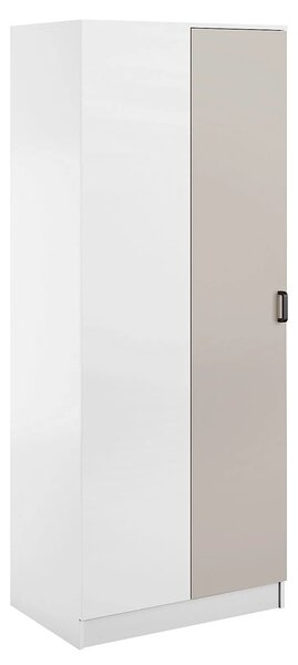 Narożna minimalistyczna szafa uchylna biały + kaszmir W3-E06