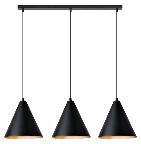 REBEL 3 BLACK GOLD 1271/3 nowoczesna lampa wisząca Czarno / Złota