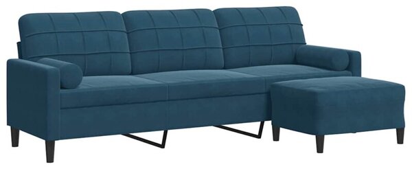 Sofa 3-osobowa z podnÃ³Å¼kiem, niebieska, 210 cm, aksamit