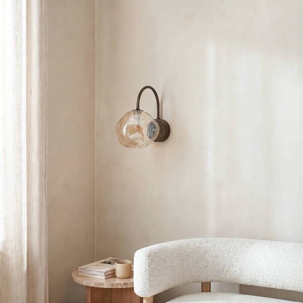 Kinkiet Lava TK Lighting, możliwość ściemniania, brązowy / rdzawy, salon / jadalnia, szkło