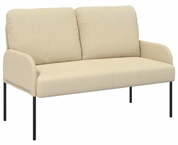 Nowoczesna kremowa sofa minimalistyczna z poduszkami i metalowymi nogami