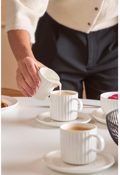 Biała filiżanka new bone china 205 ml Ora Gloss – Salt&Pepper