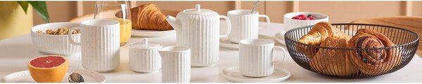 Biała filiżanka new bone china 205 ml Ora Gloss – Salt&Pepper