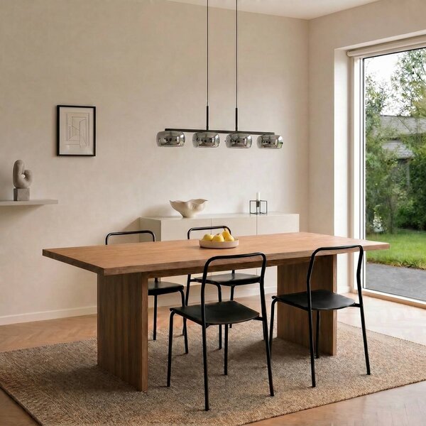 Lampa wisząca szklana Martis Lucande, możliwość ściemniania, czarny, salon / jadalnia, szkło, nowoczesny