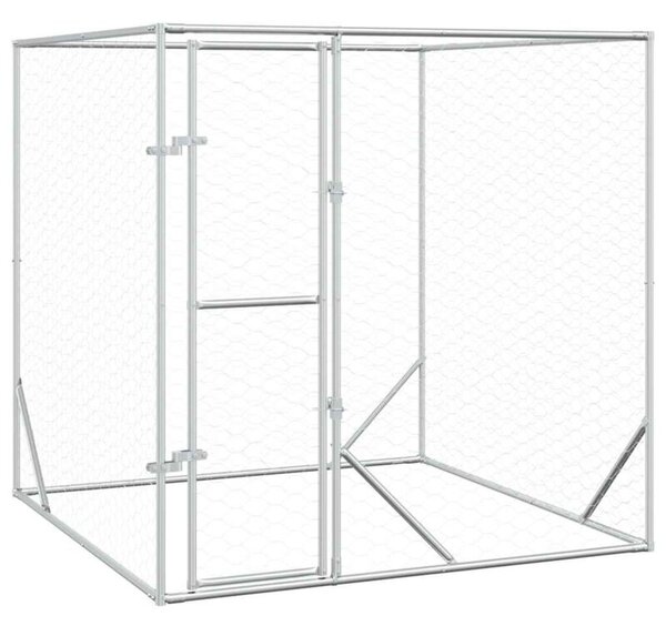 Kojec zewnętrzny dla psa, 2x2x2 m, stal galwanizowana