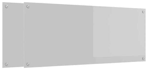 Panel kuchenny 2 pcs Jasnoszary 120 x 50 cm szkło hartowane