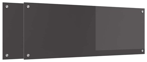 Panel kuchenny 2 pcs Ciemnoszary 110 x 40 cm szkło hartowane