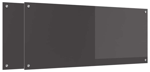 Panel kuchenny 2 pcs Ciemnoszary 120 x 50 cm szkło hartowane